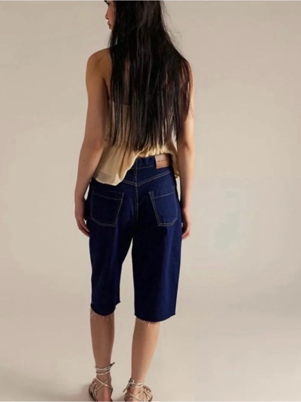 NWT Free People We The Free Jam Session Relaxed Capri Jeans Size 25 Dark Wash